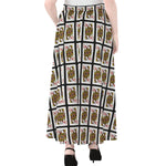 Queen Of Diamonds Pattern Print Chiffon Maxi Skirt