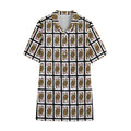 Queen Of Diamonds Pattern Print Cotton Hawaiian Shirt
