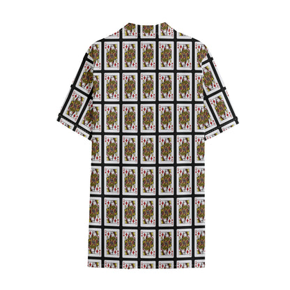 Queen Of Diamonds Pattern Print Cotton Hawaiian Shirt