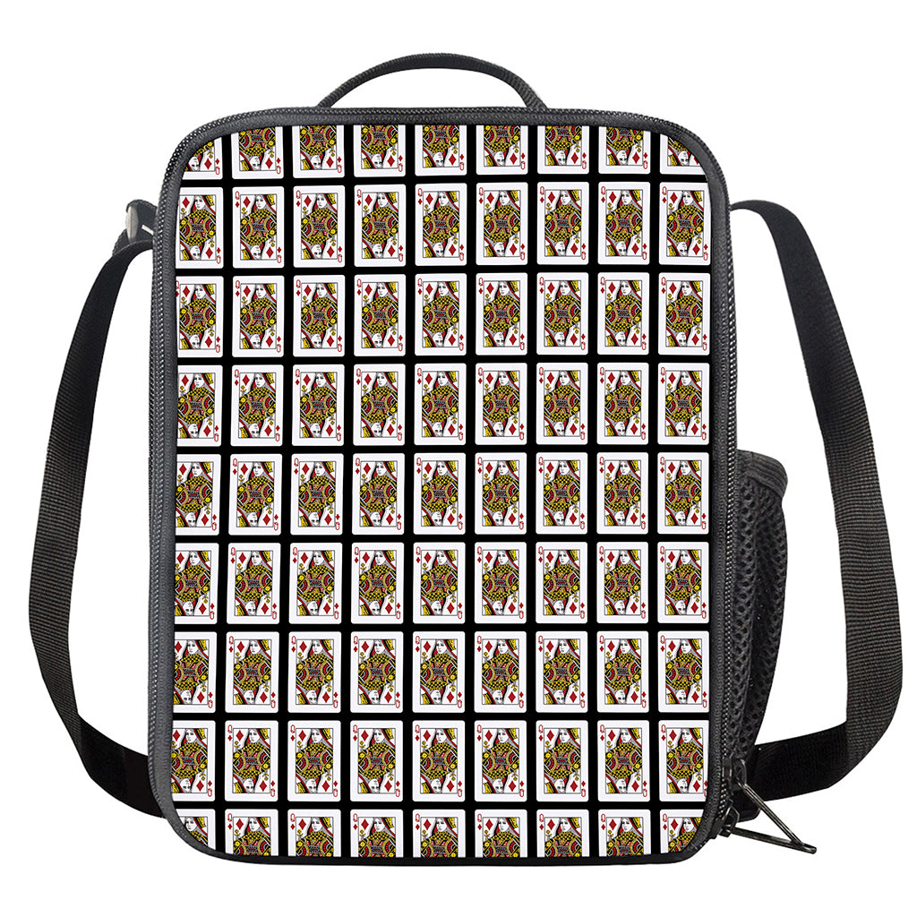 Queen Of Diamonds Pattern Print Crossbody Lunch Bag