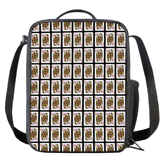 Queen Of Diamonds Pattern Print Crossbody Lunch Bag