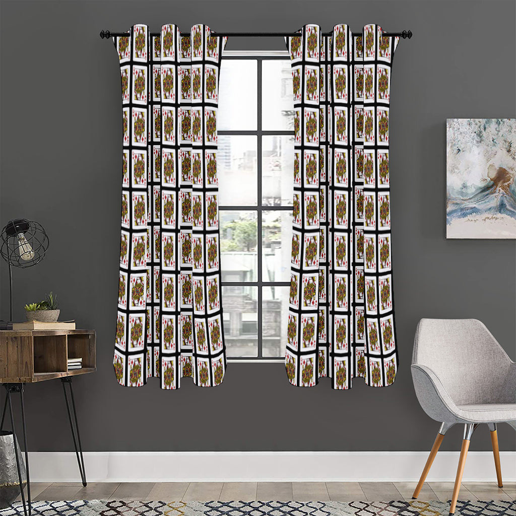 Queen Of Diamonds Pattern Print Curtain