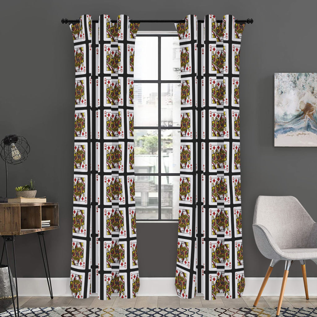 Queen Of Diamonds Pattern Print Curtain