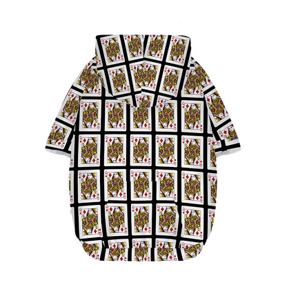 Queen Of Diamonds Pattern Print Dog Zip Up Hoodie