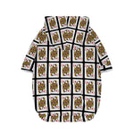 Queen Of Diamonds Pattern Print Dog Zip Up Hoodie