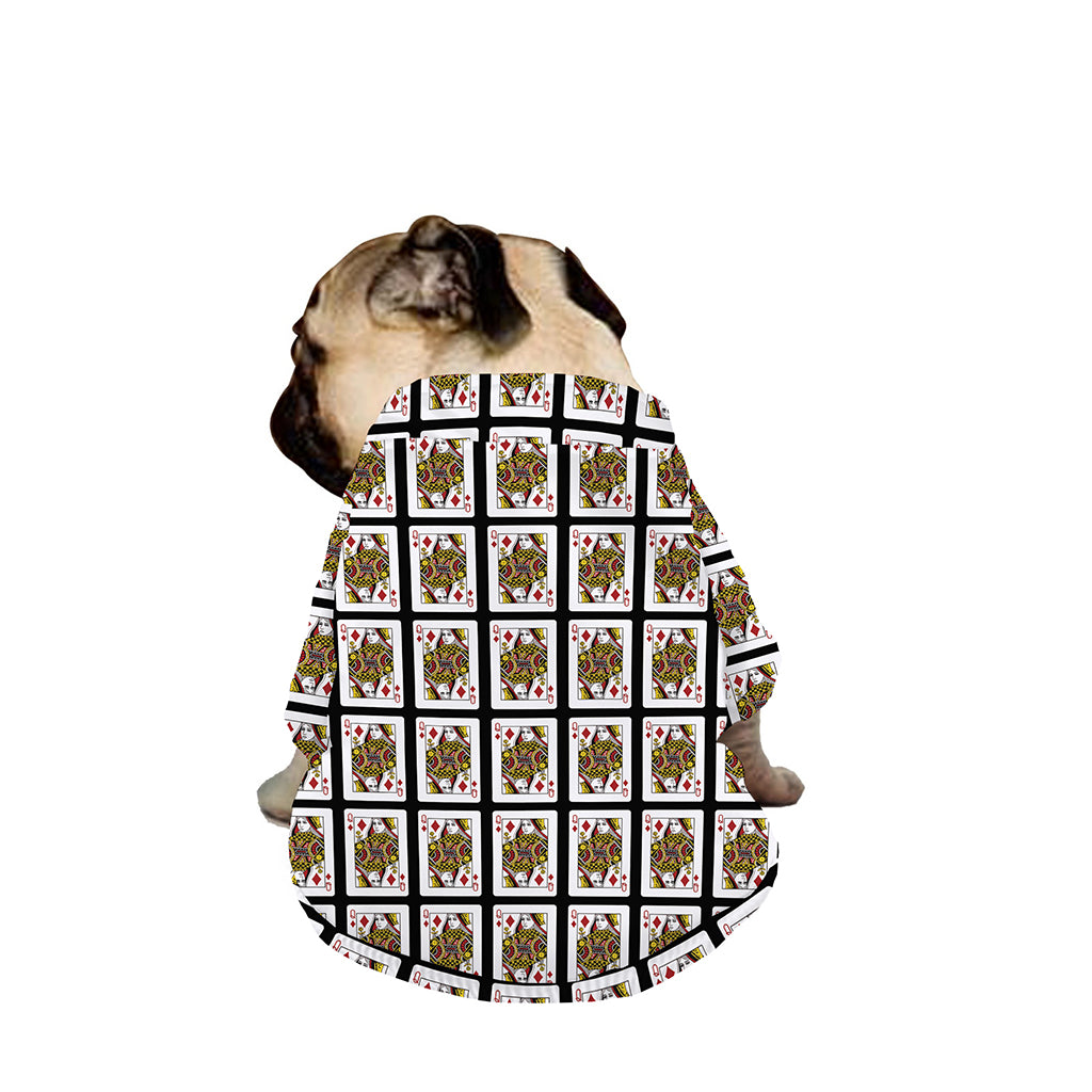 Queen Of Diamonds Pattern Print Dog Zip Up Jacket