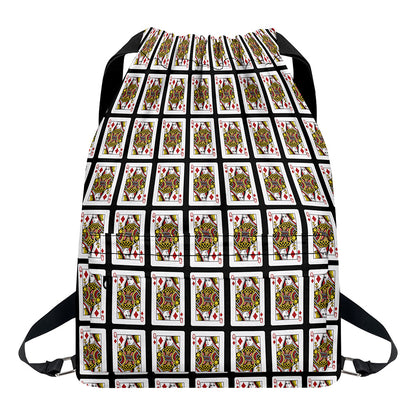 Queen Of Diamonds Pattern Print Drawstring Backpack