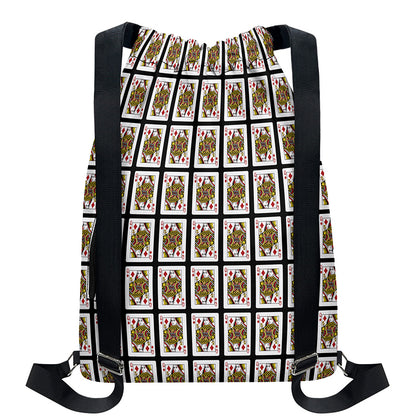 Queen Of Diamonds Pattern Print Drawstring Backpack