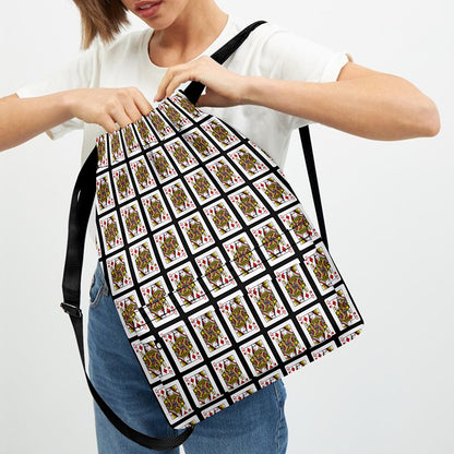 Queen Of Diamonds Pattern Print Drawstring Backpack