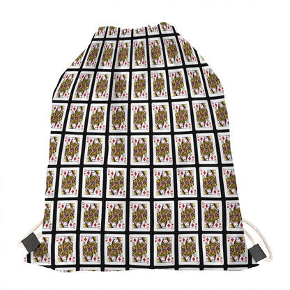 Queen Of Diamonds Pattern Print Drawstring Bag