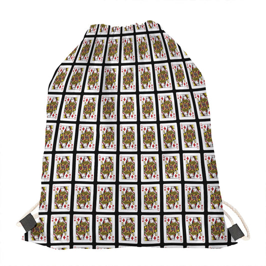 Queen Of Diamonds Pattern Print Drawstring Bag