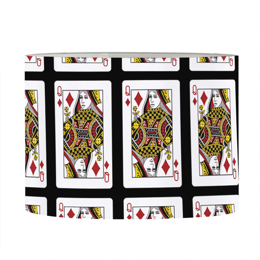 Queen Of Diamonds Pattern Print Drum Lamp Shade