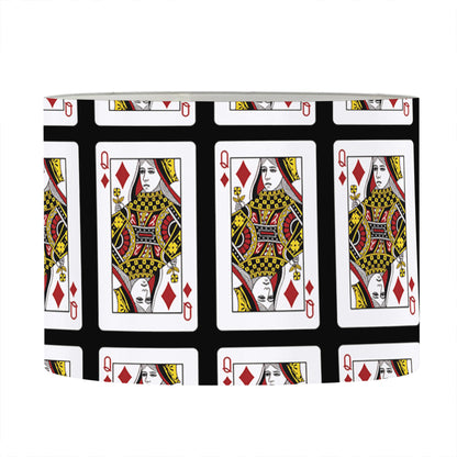 Queen Of Diamonds Pattern Print Drum Lamp Shade