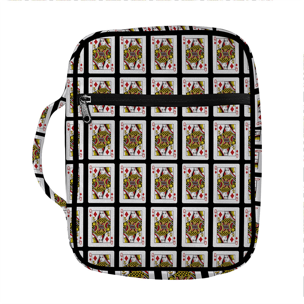 Queen Of Diamonds Pattern Print Front Pocket Bible Bag