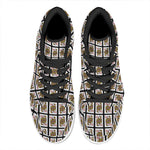 Queen Of Diamonds Pattern Print High Top Leather Sneakers