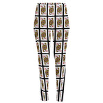 Queen Of Diamonds Pattern Print High-Waisted Pocket Leggings