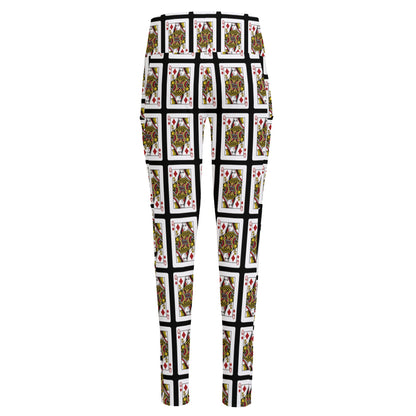Queen Of Diamonds Pattern Print High-Waisted Pocket Leggings