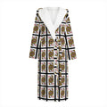Queen Of Diamonds Pattern Print Hooded Bathrobe