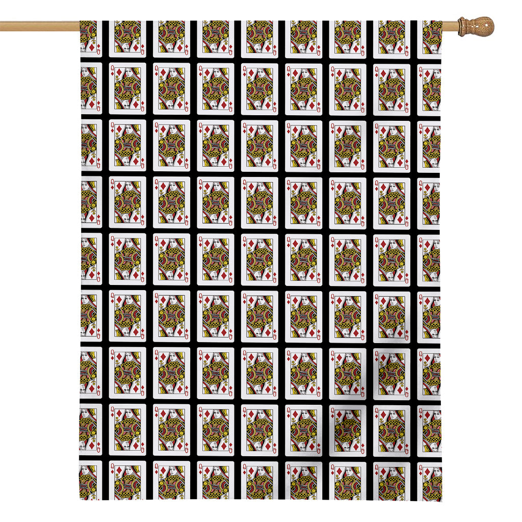 Queen Of Diamonds Pattern Print House Flag