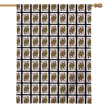 Queen Of Diamonds Pattern Print House Flag