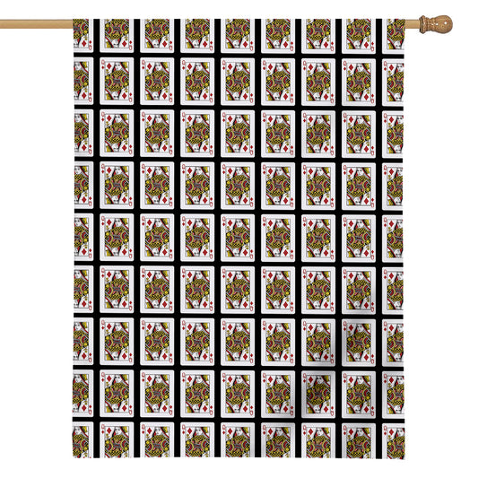Queen Of Diamonds Pattern Print House Flag