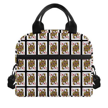 Queen Of Diamonds Pattern Print Insulated Lunch Bag