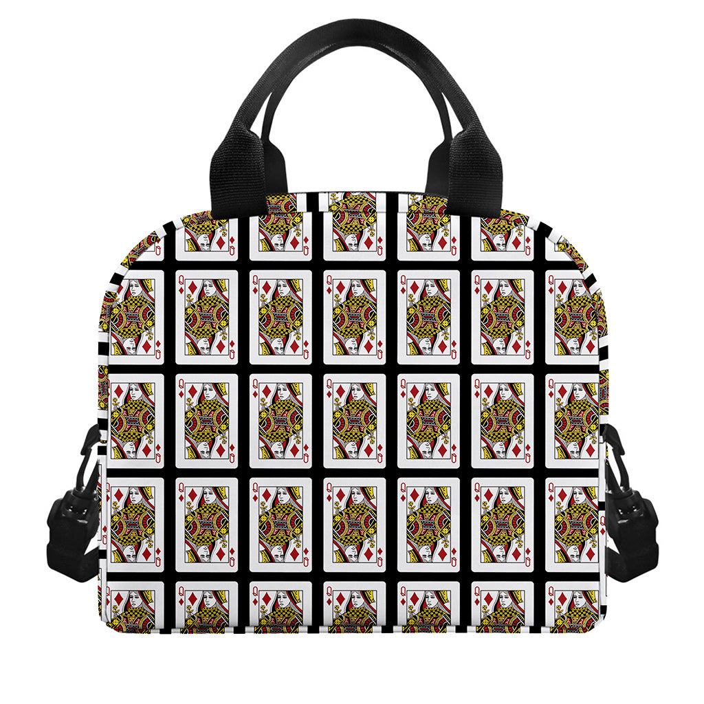 Queen Of Diamonds Pattern Print Insulated Lunch Bag