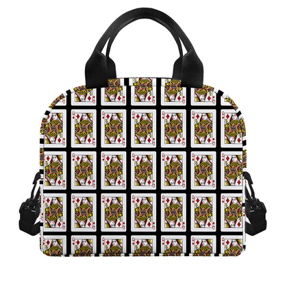 Queen Of Diamonds Pattern Print Insulated Lunch Bag