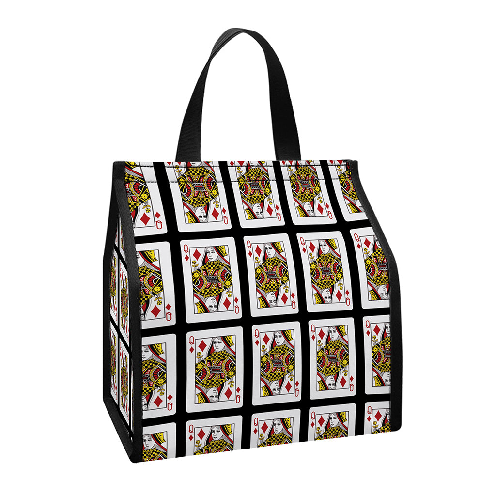 Queen Of Diamonds Pattern Print Insulated Lunch Tote