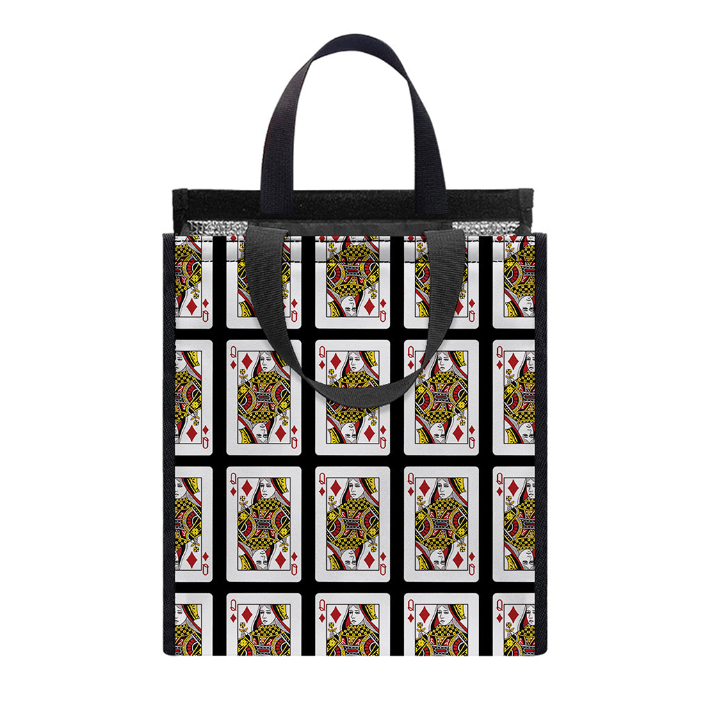 Queen Of Diamonds Pattern Print Insulated Lunch Tote