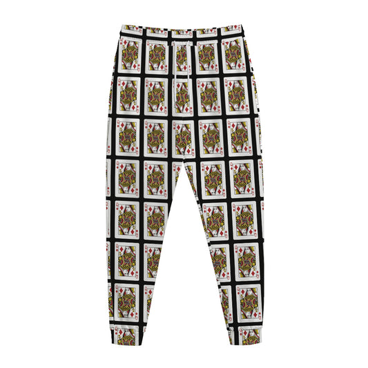 Queen Of Diamonds Pattern Print Jogger Pants