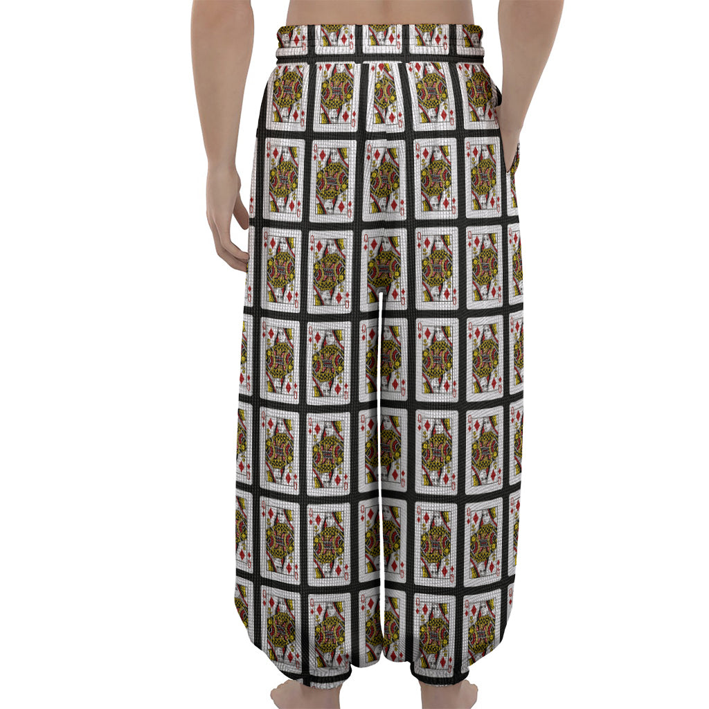 Queen Of Diamonds Pattern Print Lantern Pants