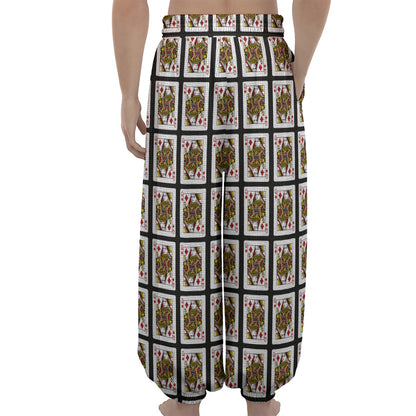 Queen Of Diamonds Pattern Print Lantern Pants
