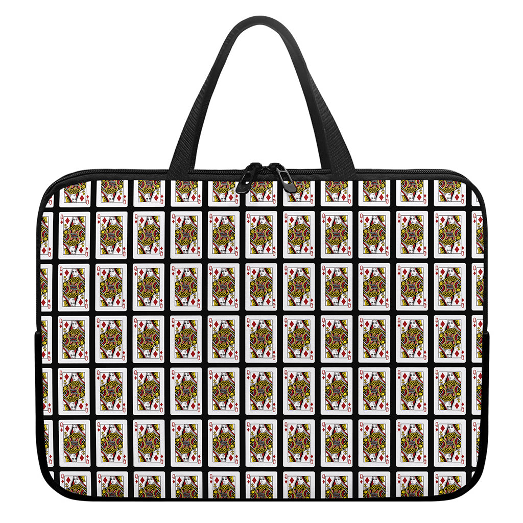 Queen Of Diamonds Pattern Print Laptop Sleeve With Handle