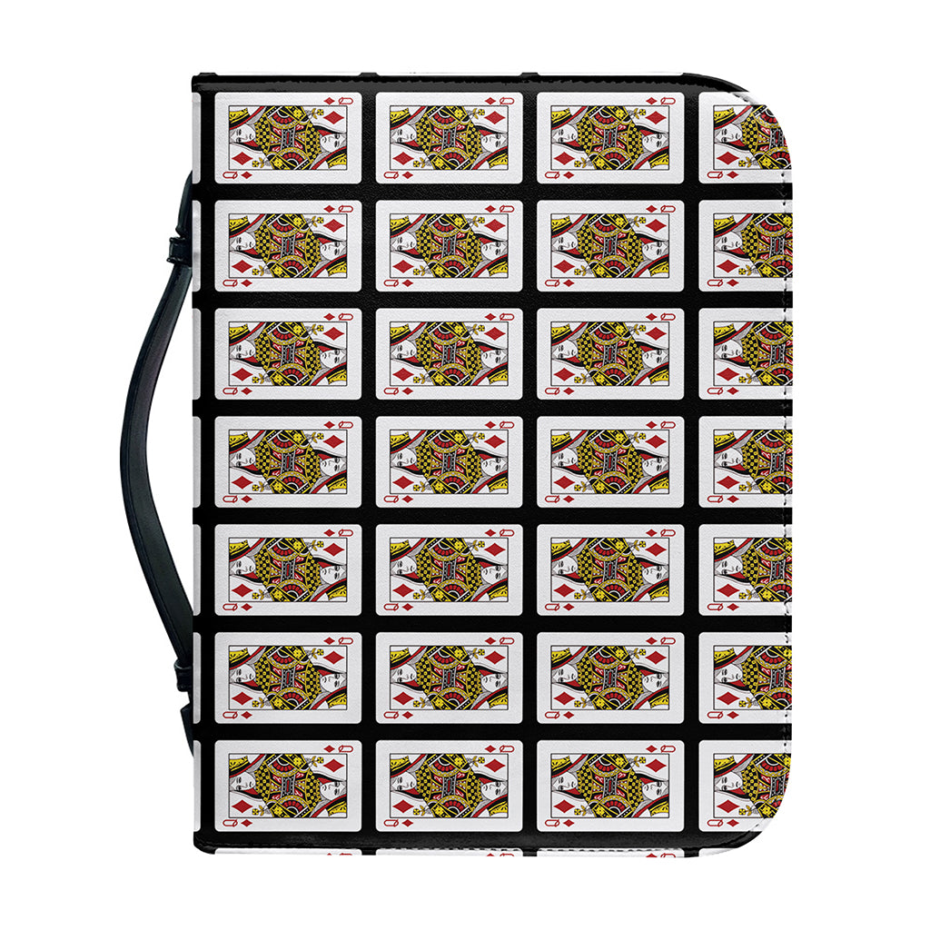 Queen Of Diamonds Pattern Print Leather Bible Cover
