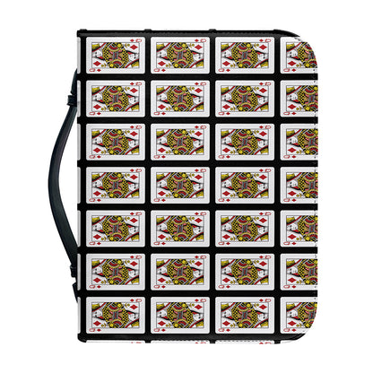 Queen Of Diamonds Pattern Print Leather Bible Cover