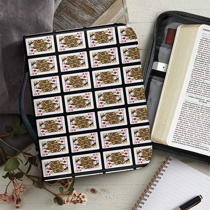 Queen Of Diamonds Pattern Print Leather Bible Cover