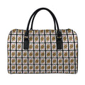 Queen Of Diamonds Pattern Print Leather Duffel Bag