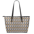 Queen Of Diamonds Pattern Print Leather Tote Bag With Zipper