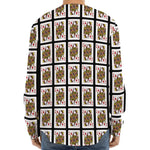 Queen Of Diamonds Pattern Print Long Sleeve Baseball Jersey