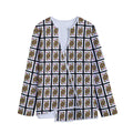 Queen Of Diamonds Pattern Print Long Sleeve Short Coat