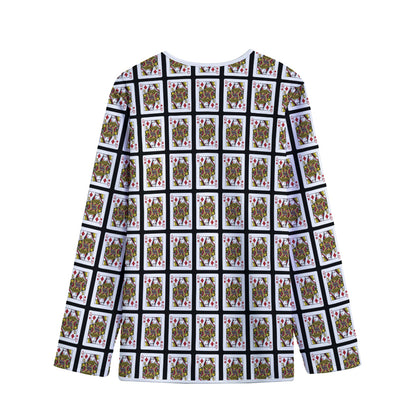 Queen Of Diamonds Pattern Print Long Sleeve Short Coat