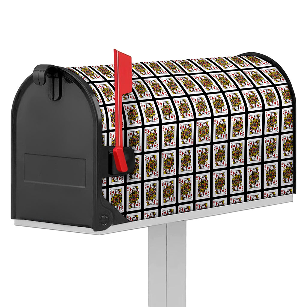 Queen Of Diamonds Pattern Print Mailbox Cover