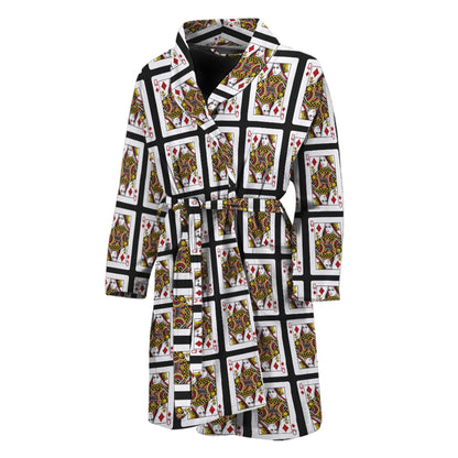 Queen Of Diamonds Pattern Print Men's Bathrobe