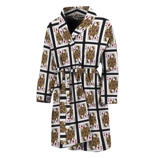 Queen Of Diamonds Pattern Print Men's Bathrobe