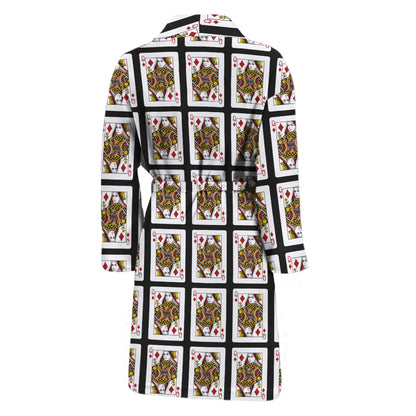 Queen Of Diamonds Pattern Print Men's Bathrobe