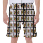 Queen Of Diamonds Pattern Print Men's Beach Shorts