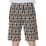 Queen Of Diamonds Pattern Print Men's Beach Shorts