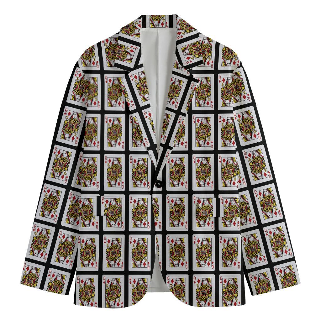 Queen Of Diamonds Pattern Print Men's Blazer