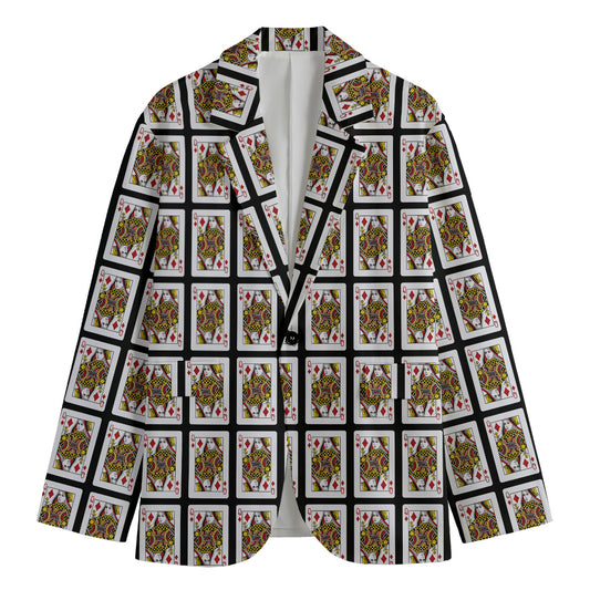 Queen Of Diamonds Pattern Print Men's Blazer